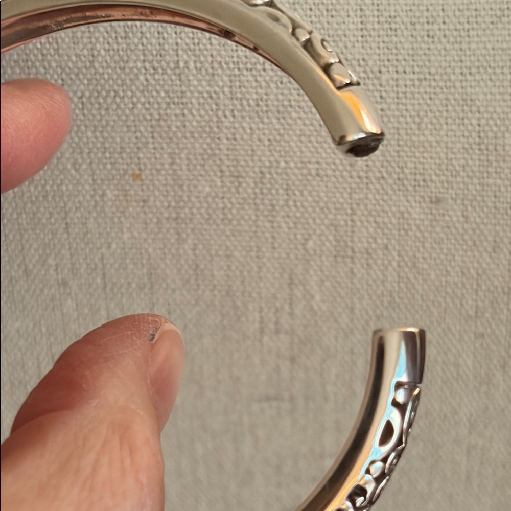 Brighton Silver and Black Enamel Clamper Bracelet #505 - Picture 6 of 9